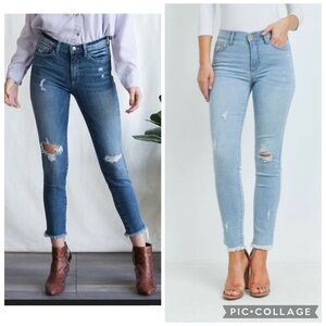SNEAK PEEK Stylish Distressed MID RISE SKINNY jeans